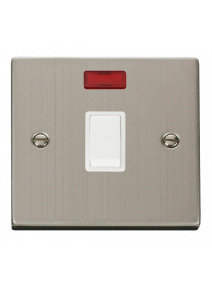20A Stainless Steel Double Pole Switch with Neon VPSS623WH