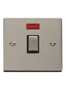 1 Gang 20A Double Pole Stainless Steel Switch with Neon VPSS723BK