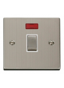 1 Gang 20A Double Pole Stainless Steel Switch with Neon VPSS723WH