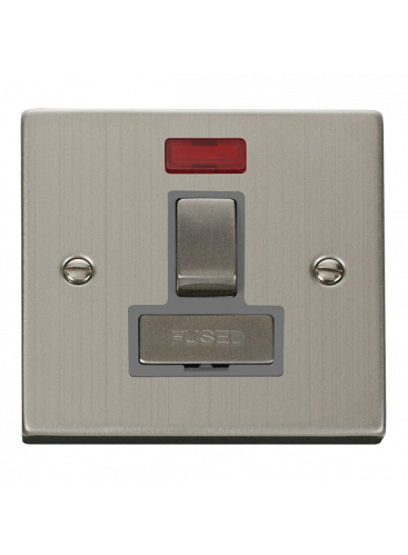 13A Stainless Steel Switched Fused Spur Unit with Neon VPSS752GY