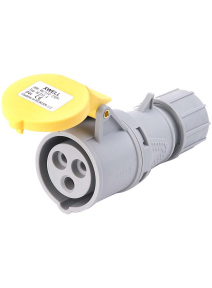 110V 16A Industrial Speed Fit Three Pin Coupler IP44 (Yellow) C110-16