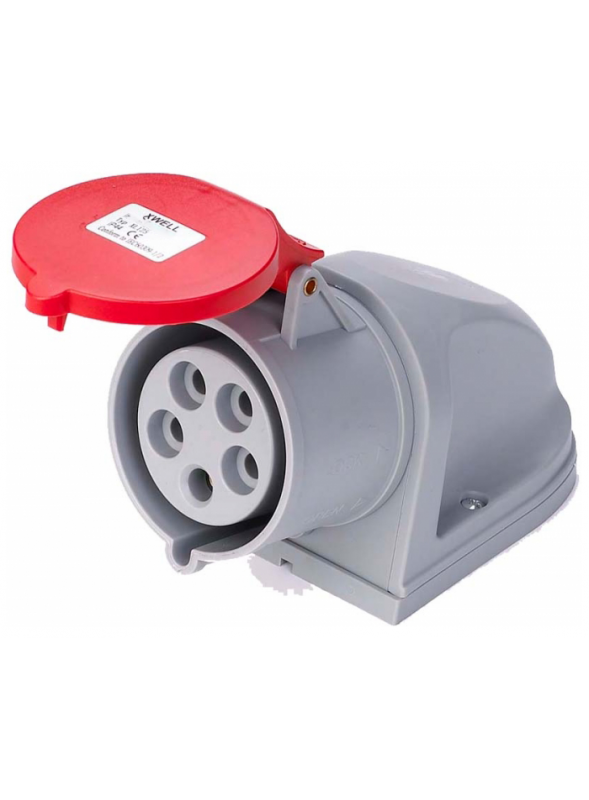 415v 16A Industrial 5 Pin Wall Socket IP44 (Red) WS41516
