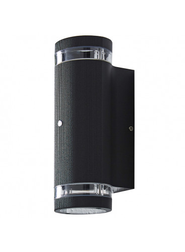 Helix Black Aluminium Up/Down Wall Light with Photocell (ZN-35685-BLK)
