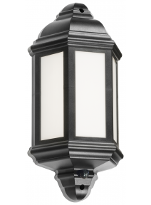 Black LED Outdoor Half Wall Lantern with PIR Cool White 8W (LANT4)