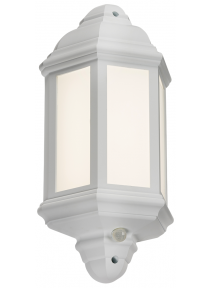 White LED Outdoor Half Wall Lantern with PIR Cool White 8W (LANT4W)