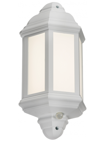 White LED Outdoor Half Wall Lantern with PIR Cool White 8W (LANT4W)