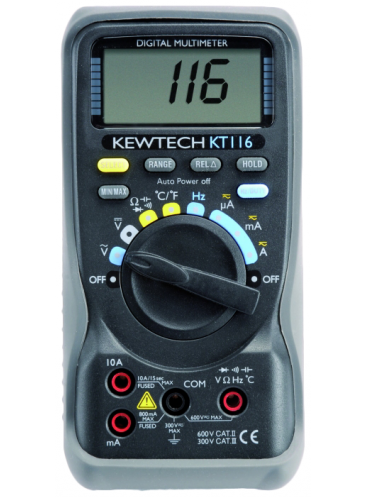 KT116 Digital 600V & 10A AC/DC & Temperature Multimeter