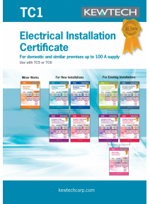TC1 New Electrical Installation Certificate for up to 100A Supply
