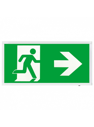 OVIA Calvex 4W Emergency 3 Hour Box Exit Sign with Right Legend (OVEM5311WHR)