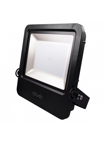 200w OVIA Pathfinder Black 4000K Cool White LED Floodlight with Photocell (OV101200BKCWPC)