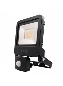 OVIA Pathfinder Black 30w 4000K Cool White PIR LED Floodlight (OV10130BKCWPIR)