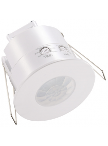 White Recessed Low Profile 360° PIR Sensor with Manual Override