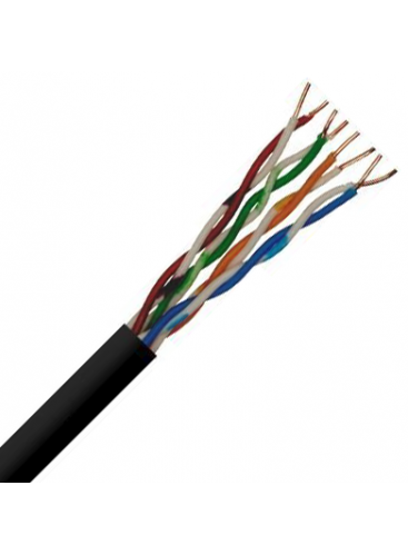 Black CAT 5E Full Copper UTP External Grade Cable (305m Box) (SFX/C5-UTP-PE-BLK-305)
