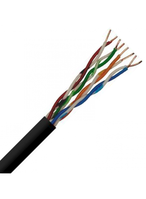 Black CAT 5E Full Copper UTP External Grade Cable (305m Box) (SFX/C5